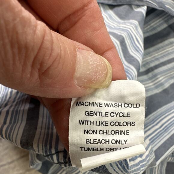 JOHNNIE-O LONG SLEEVE BUTTON FRONT SHIRT‎ Men's Size X-Large Blue Stripe - Picture 10 of 11